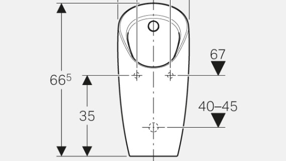 Dimensioning for the Geberit Preda urinal