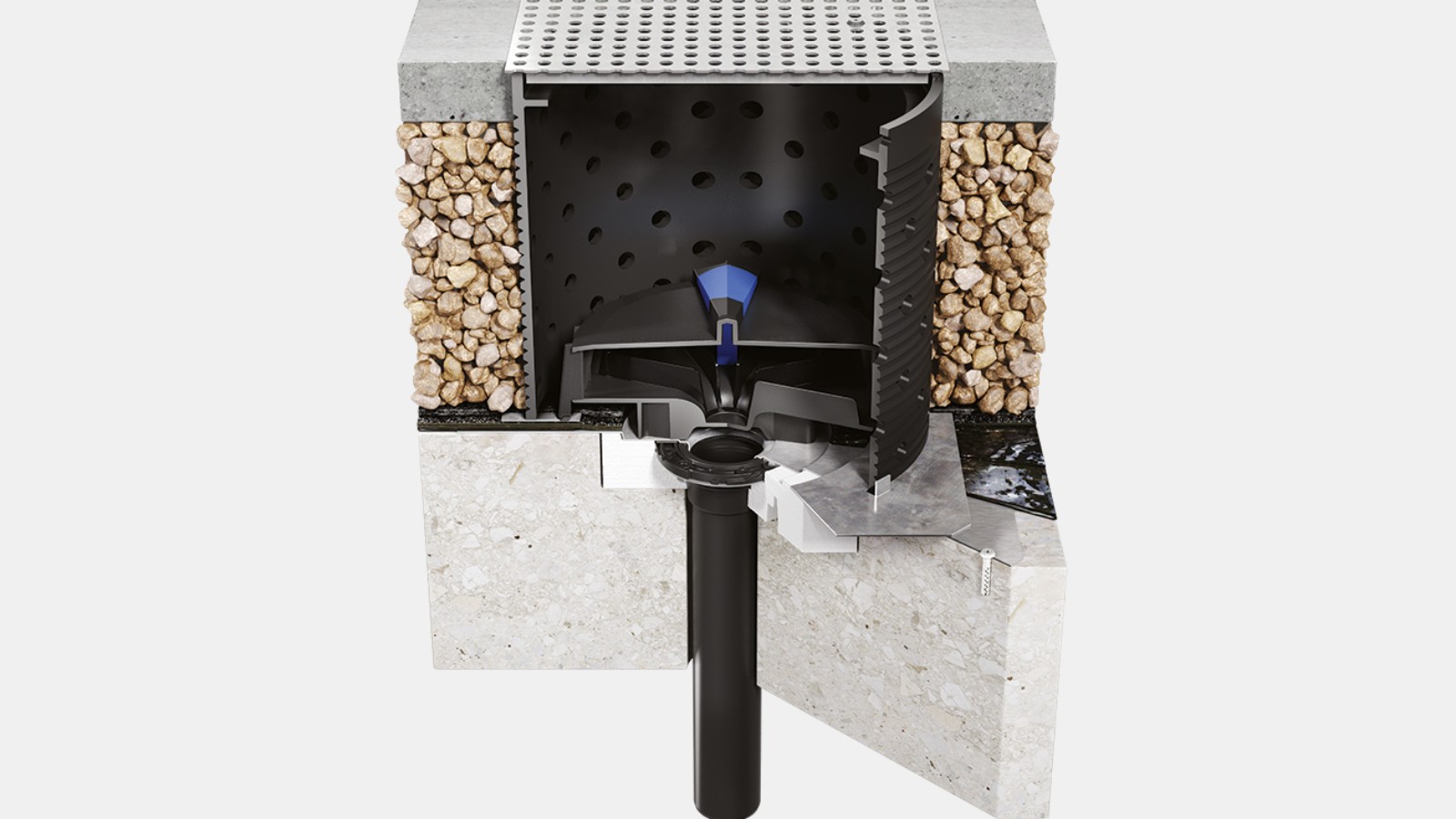 Geberit Pluvia elementi instalirani sa „prohodnim“ setom