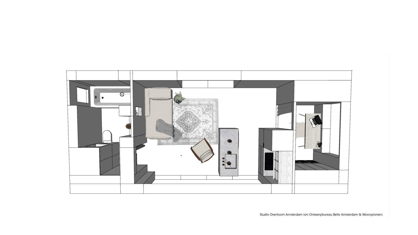 Skica Tiny House (© Woonpioniers) Skica Tiny House (© Woonpioniers)