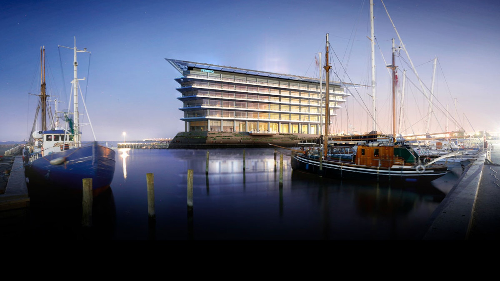 With a beautiful view of the Öresund see gate between Kopenhagen and Malmö: the new headquarters of Ferring Pharmaceuticals (©Foster&Partners) With a beautiful view of the Öresund see gate between Kopenhagen and Malmö: the new headquarters of Ferring Pharmaceuticals (©Foster&Partners)