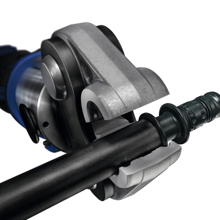 Čeljusti za stiskanje Geberit Mepla za koje nije potrebno održavanje. Prilagođeni dizajn čeljusti za stiskanje i Mepla fazonskog komada. Čeljusti za stiskanje Geberit Mepla za koje nije potrebno održavanje. Prilagođeni dizajn čeljusti za stiskanje i Mepla fazonskog komada.