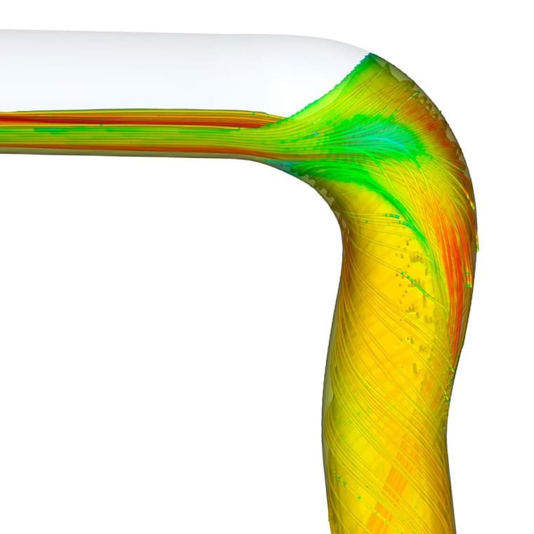 Simulacija protoka s kolenom Geberit SuperTube BackFlip Simulacija protoka s kolenom Geberit SuperTube BackFlip