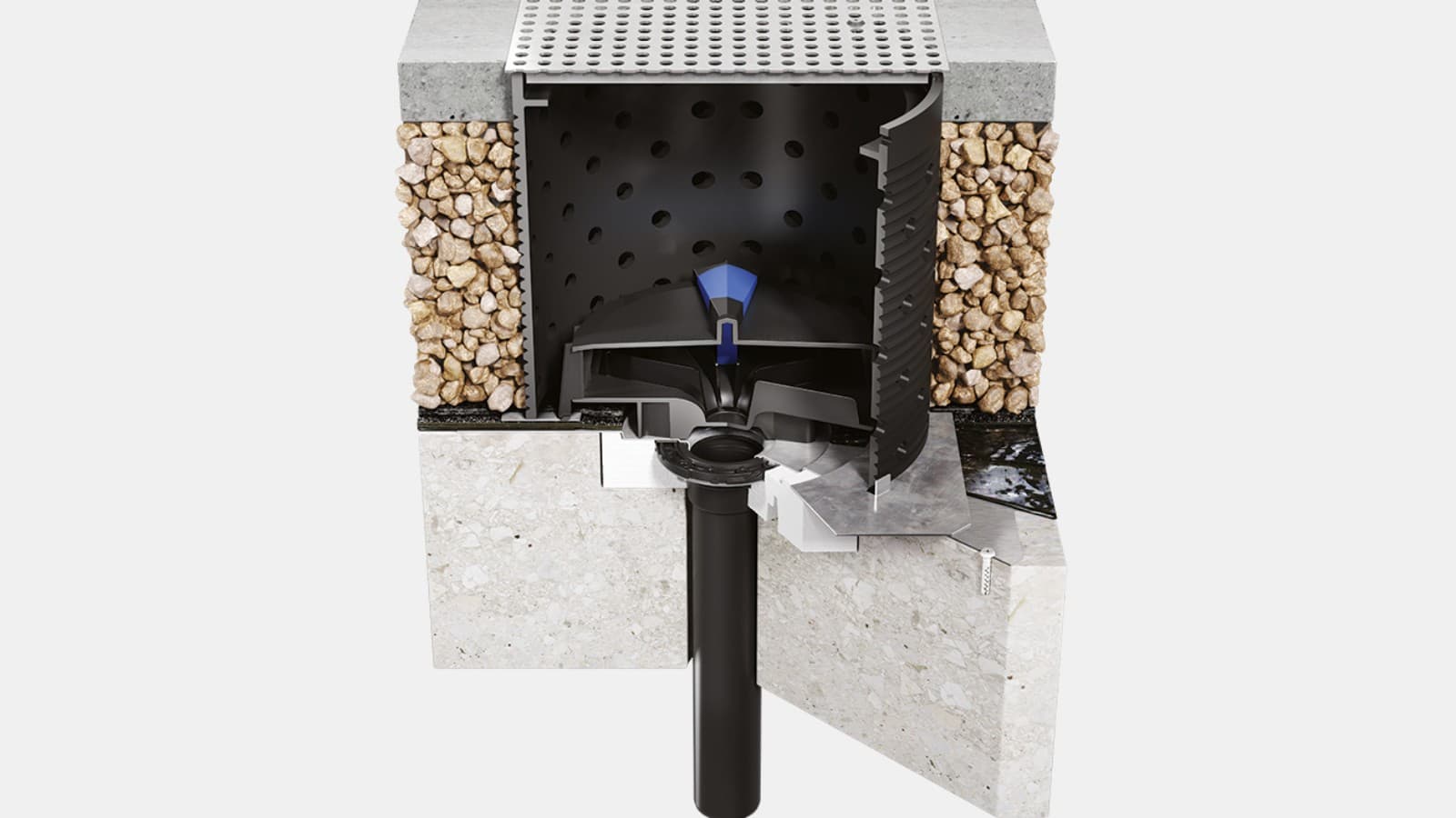 Geberit Pluvia elementi instalirani sa „prohodnim“ setom Geberit Pluvia elementi instalirani sa „prohodnim“ setom