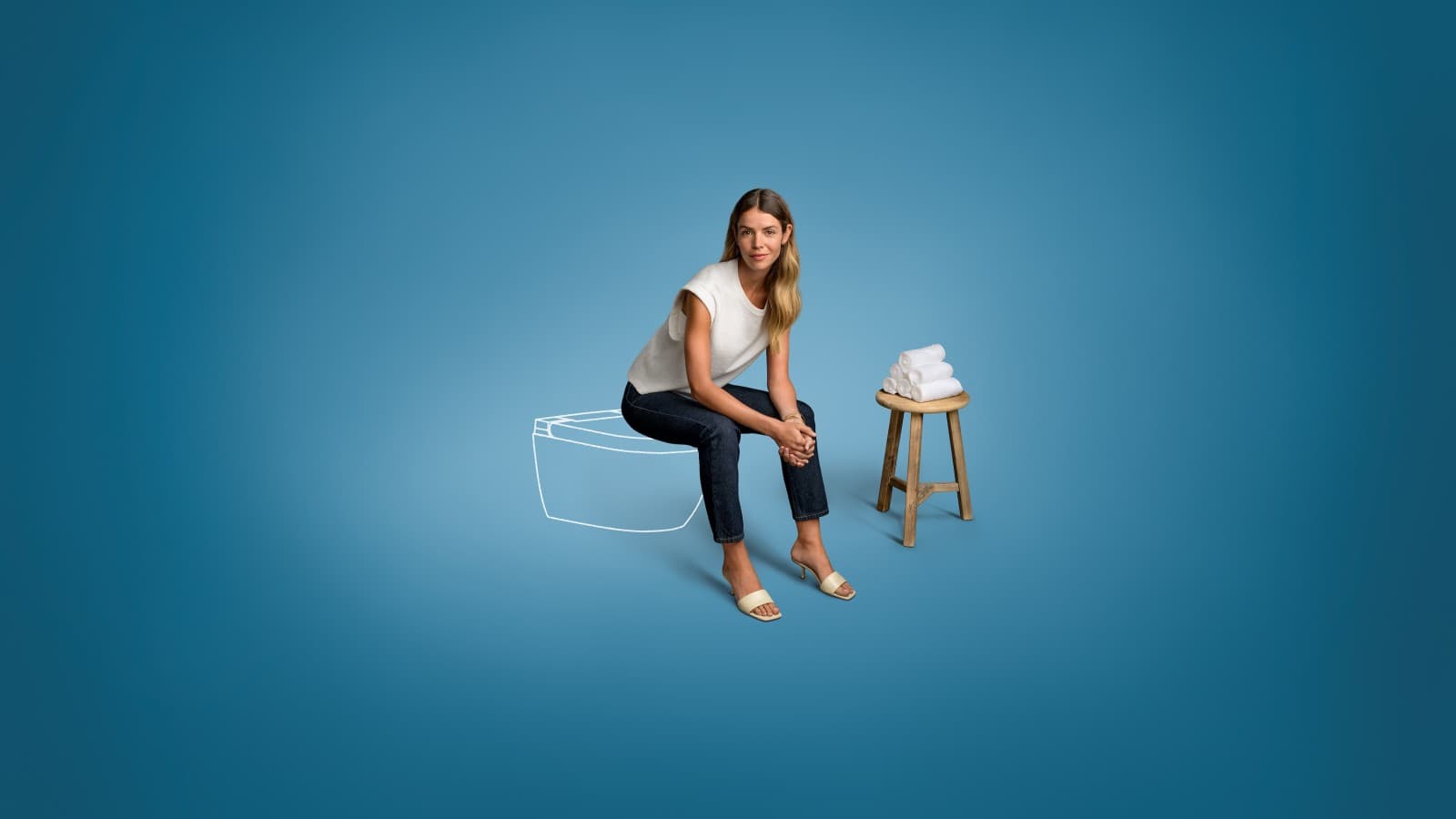 Ejmi sedi na Geberit AquaClean Alba WC šolji sa tušem. Ejmi sedi na Geberit AquaClean Alba WC šolji sa tušem.