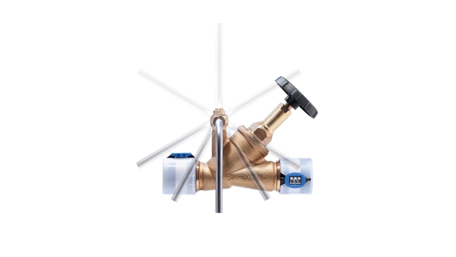 Geberit ventil za uzorkovanje može se montirati na zaustavni ventil sa ugaonim sedištem u svim položajima (© Geberit) Geberit ventil za uzorkovanje može se montirati na zaustavni ventil sa ugaonim sedištem u svim položajima (© Geberit)